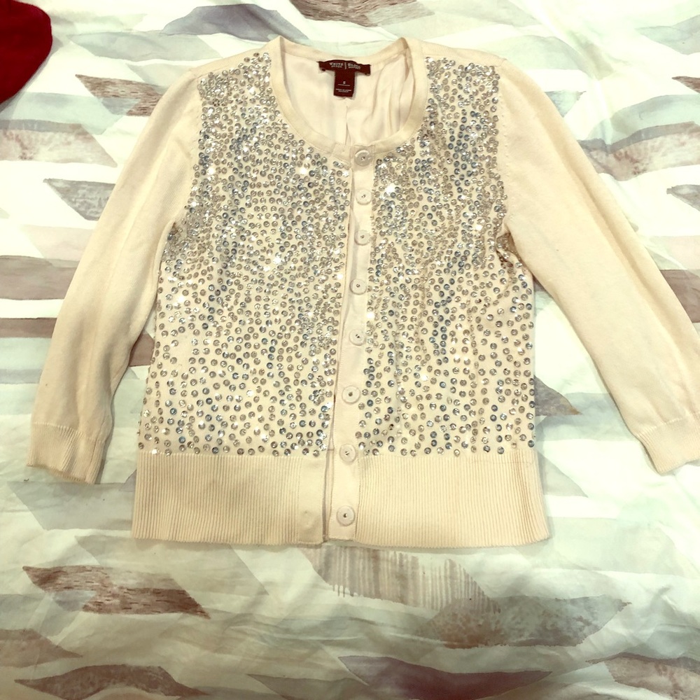 Sequin cardigan in cream